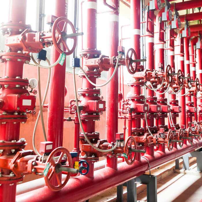 Numerous Fire Protection Valves Interconnected in Phoenix, AZ