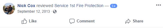 Facebook Review of Service 1st Fire Protection in Phoenix, AZ